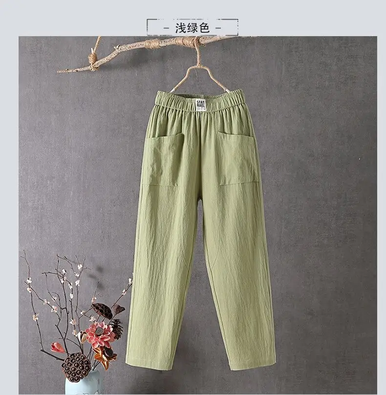 Women Cotton Linen Loose Slimming Pants White 2025 — feature 6