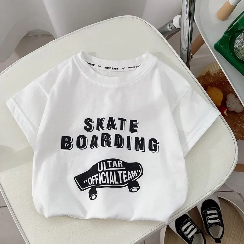 Boys White Cartoon T-Shirt Summer 2026 - Image 3