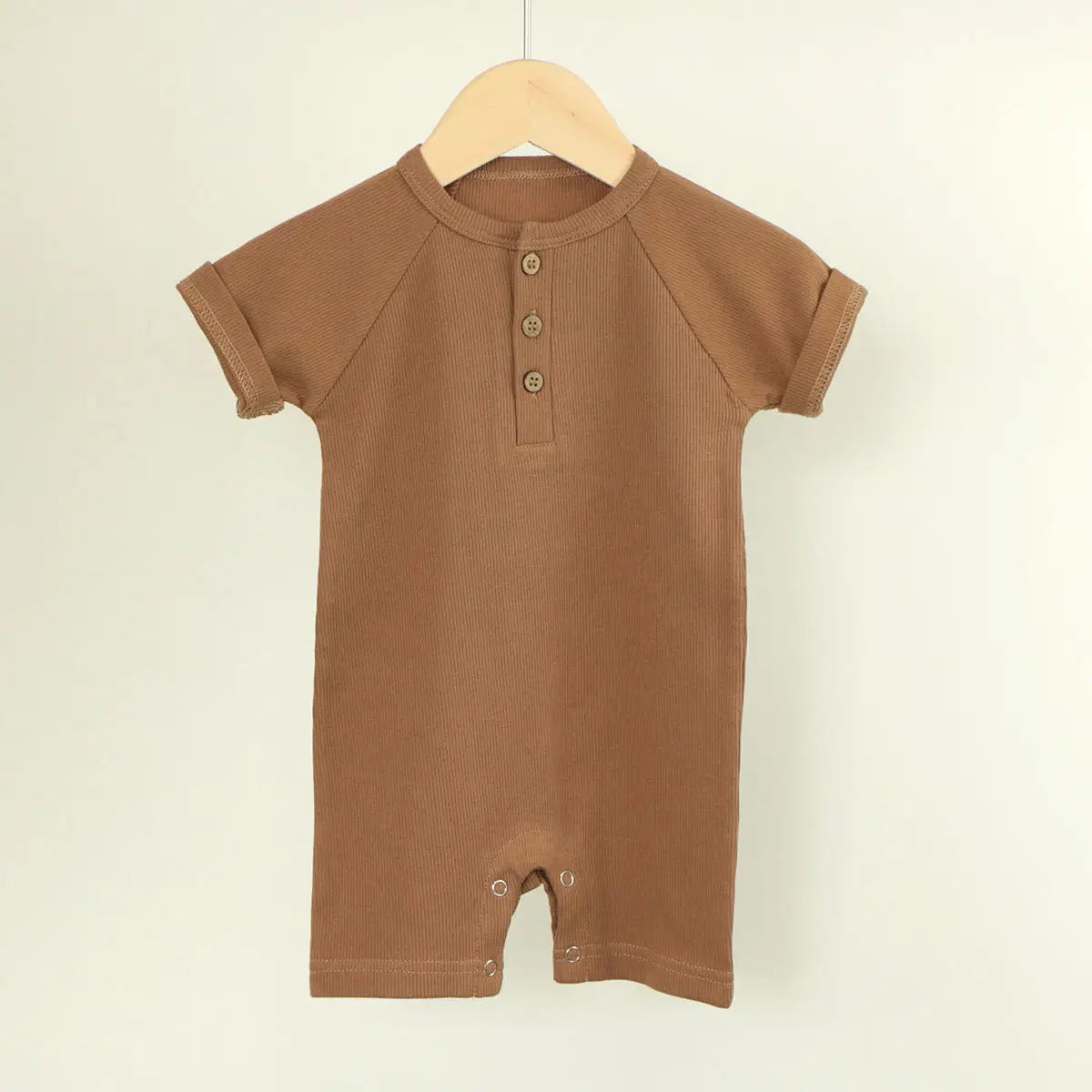 Baby's Pink Ribbed Raglan Sleeve Suit