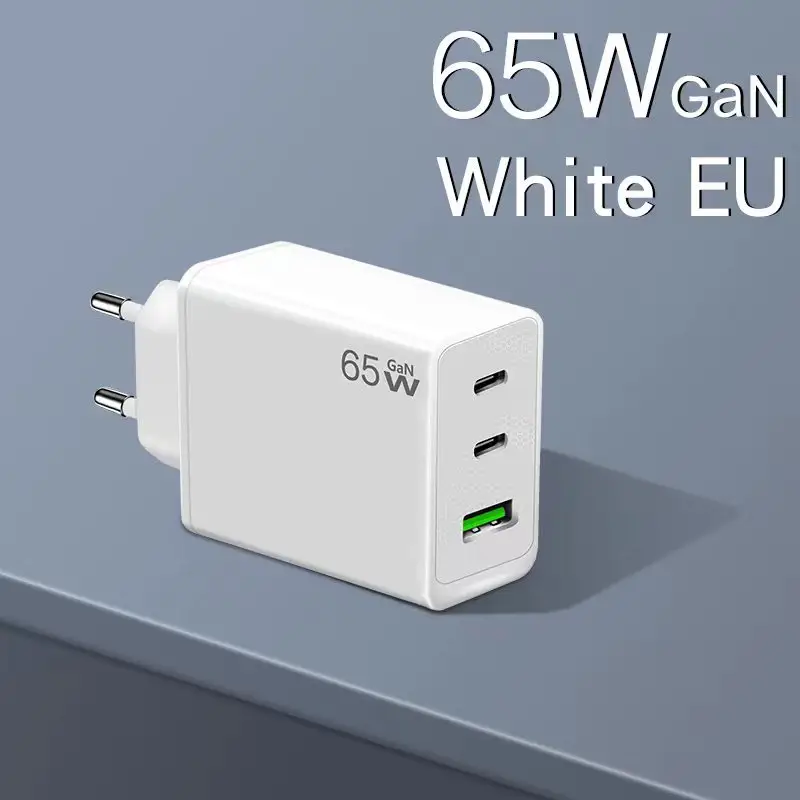 65W Gallium Nitride Charger White Multi-Port - Image 2