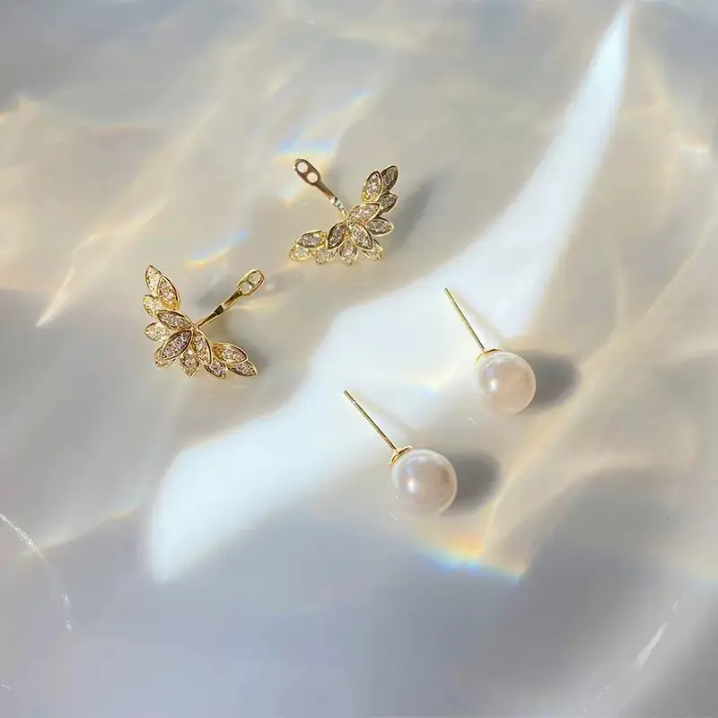 S925 Silver Petal Pearl Earrings 2023 New Light - Image 5