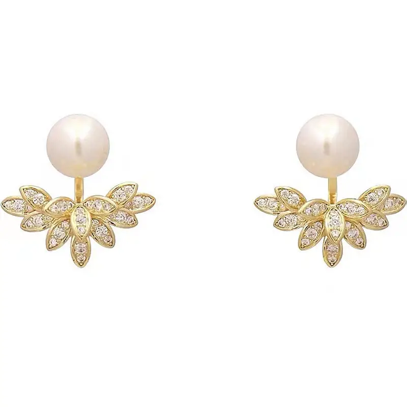 S925 Silver Petal Pearl Earrings 2023 New Light - Image 6