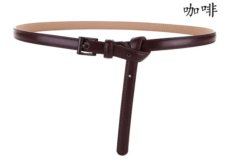 Women Genuine Leather Belt Coffee Color Thin Decorative Dress Belt β feature 11