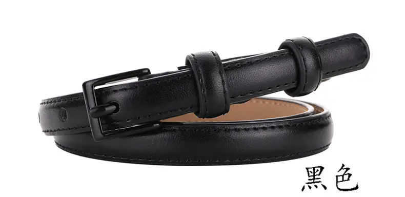 Women Genuine Leather Belt Coffee Color Thin Decorative Dress Belt β feature 6