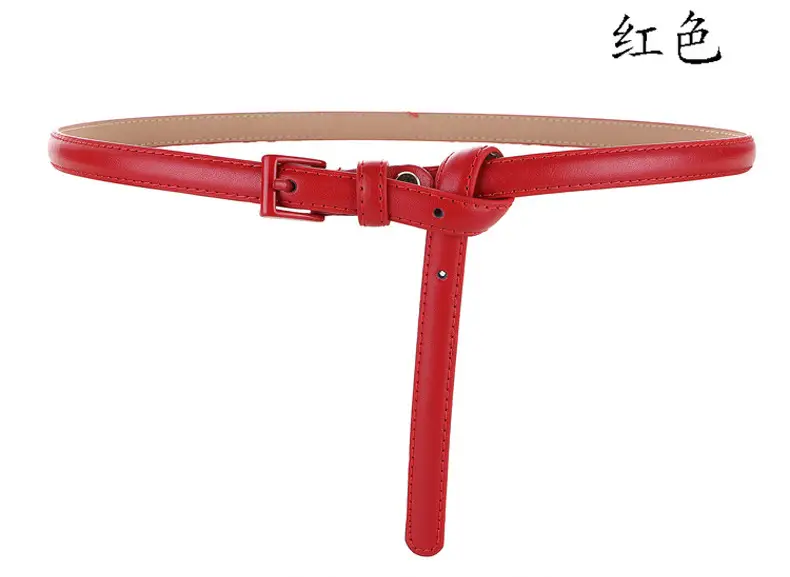Women Genuine Leather Belt Coffee Color Thin Decorative Dress Belt β feature 9