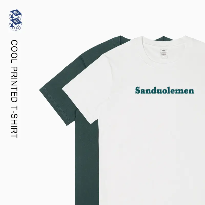 Men White Cotton Sandolemen Letter T-Shirt - Image 6