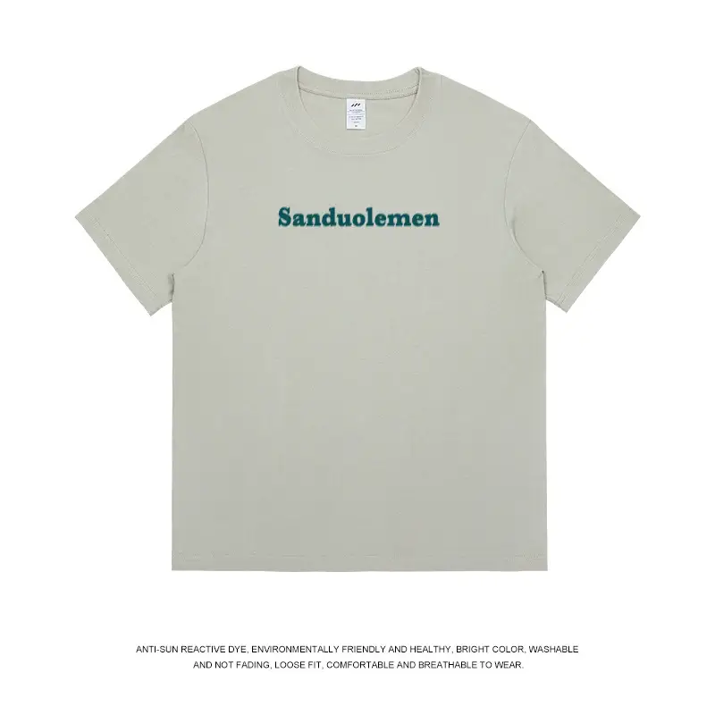 Men White Cotton Sandolemen Letter T-Shirt - Image 4