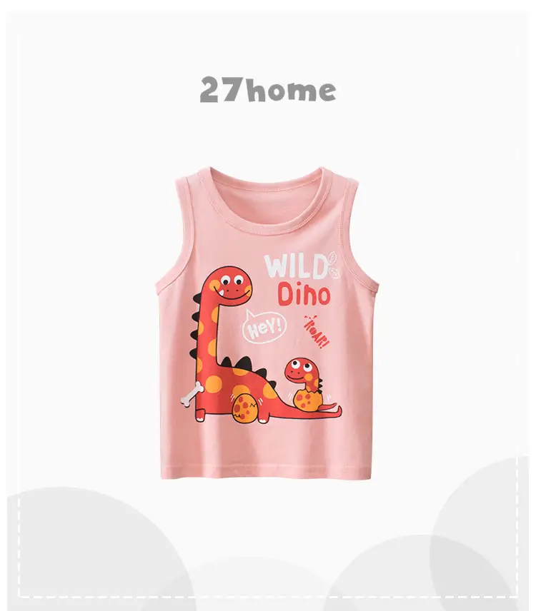 Pink Dinosaur Sleeveless Tank Top for Girls 2024 — feature 1