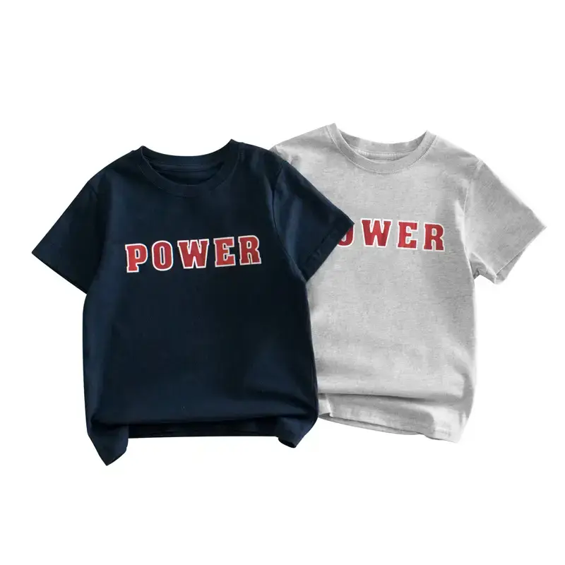 Kids Women Power Graphic T-Shirt Navy Blue - Image 2