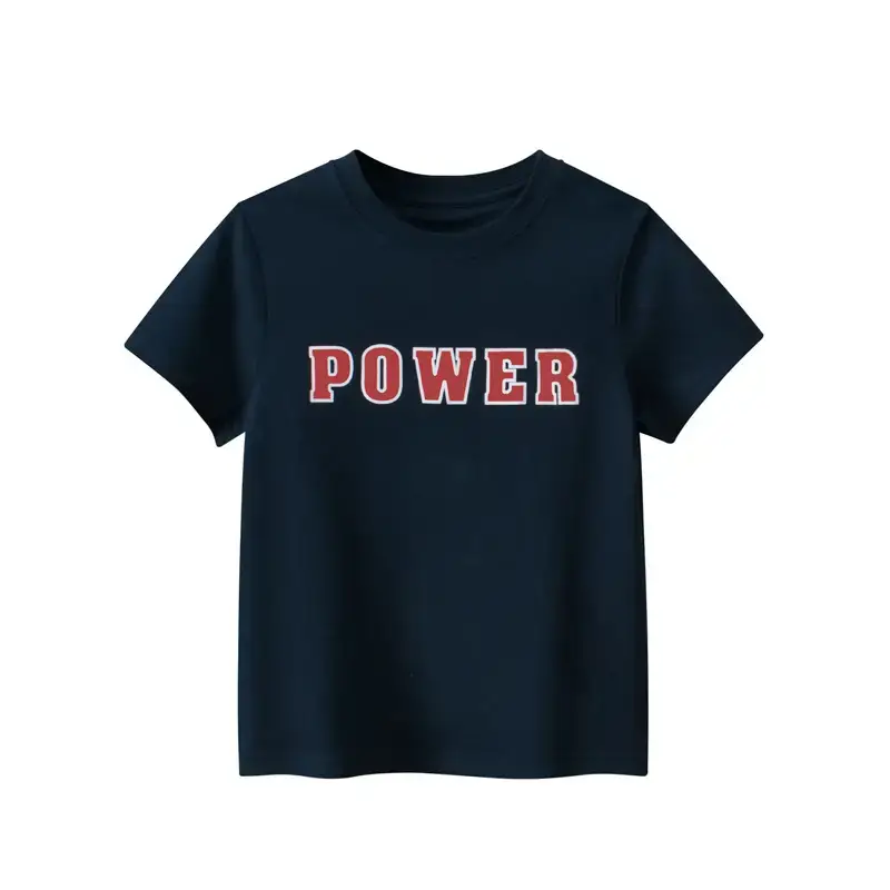 Kids Women Power Graphic T-Shirt Navy Blue - Image 4