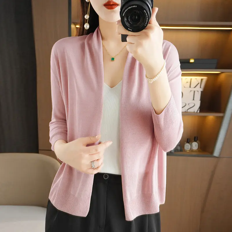 Women's Thin Ice Silk Long Sleeve Cardigan - Image 2