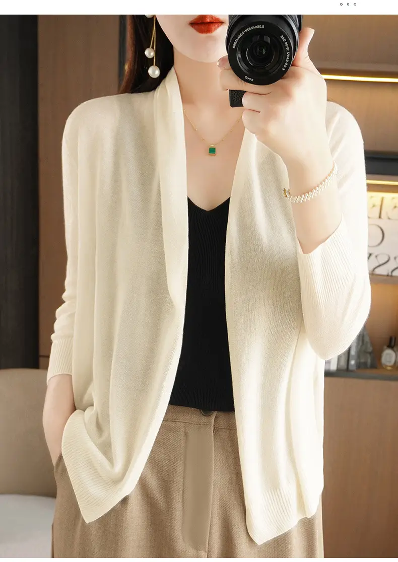 Women's Thin Ice Silk Long Sleeve Cardigan — feature 29
