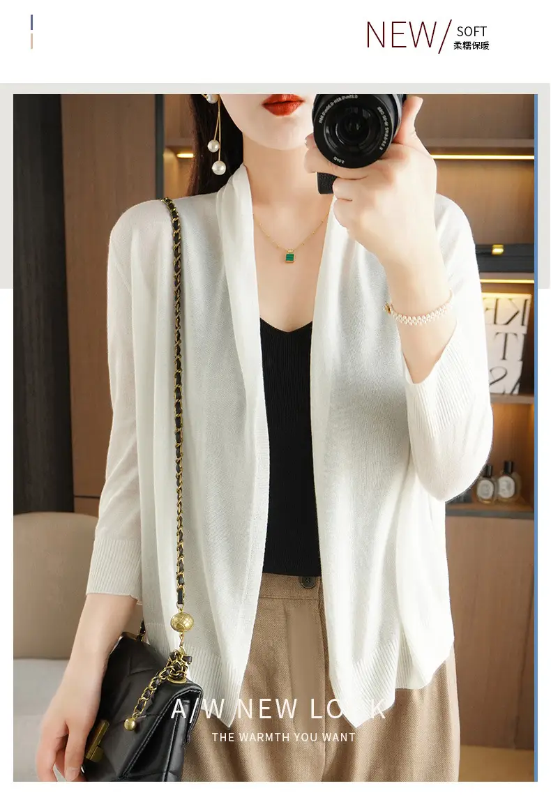 Women's Thin Ice Silk Long Sleeve Cardigan — feature 30