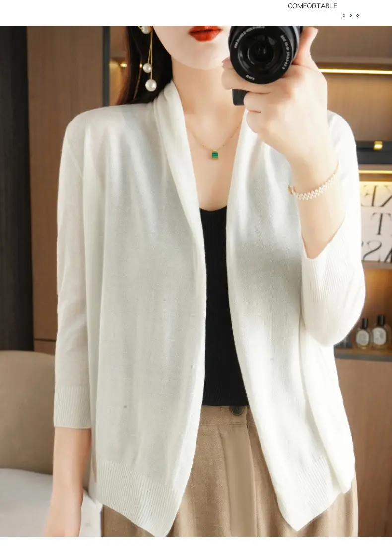 Women's Thin Ice Silk Long Sleeve Cardigan — feature 32