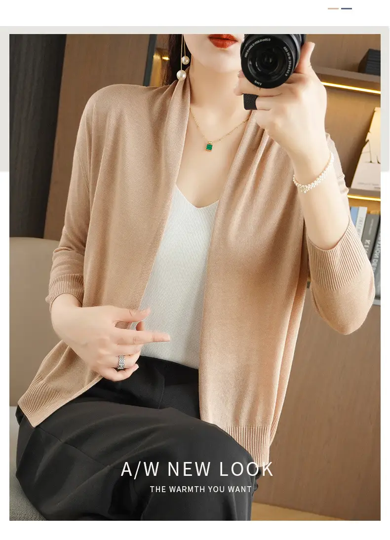 Women's Thin Ice Silk Long Sleeve Cardigan — feature 33