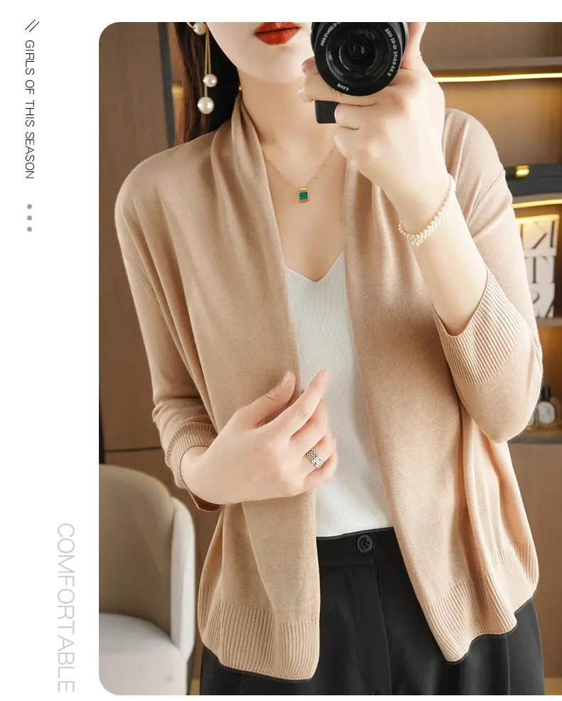 Women's Thin Ice Silk Long Sleeve Cardigan — feature 34