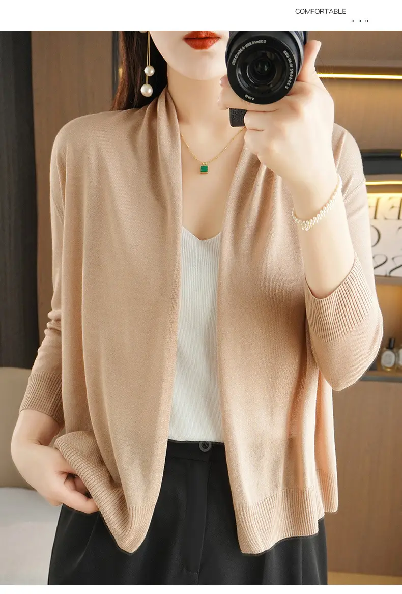 Women's Thin Ice Silk Long Sleeve Cardigan — feature 35