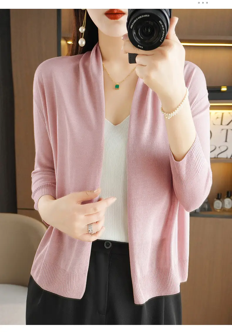Women's Thin Ice Silk Long Sleeve Cardigan — feature 37
