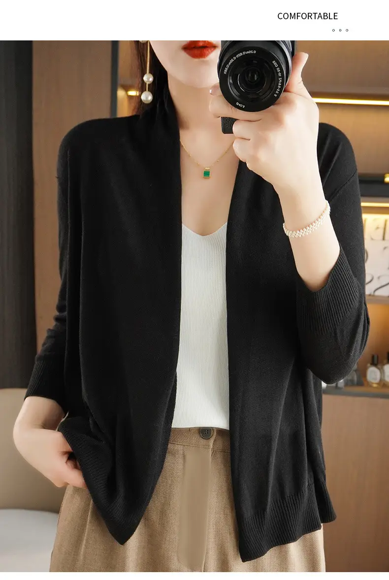 Women's Thin Ice Silk Long Sleeve Cardigan — feature 38