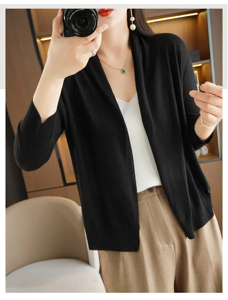 Women's Thin Ice Silk Long Sleeve Cardigan — feature 39