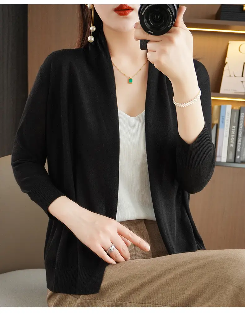 Women's Thin Ice Silk Long Sleeve Cardigan — feature 40