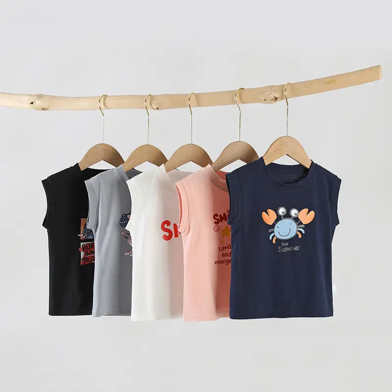 Baby Sleeveless T-Shirt Pink Pure Cotton New Style - Image 14