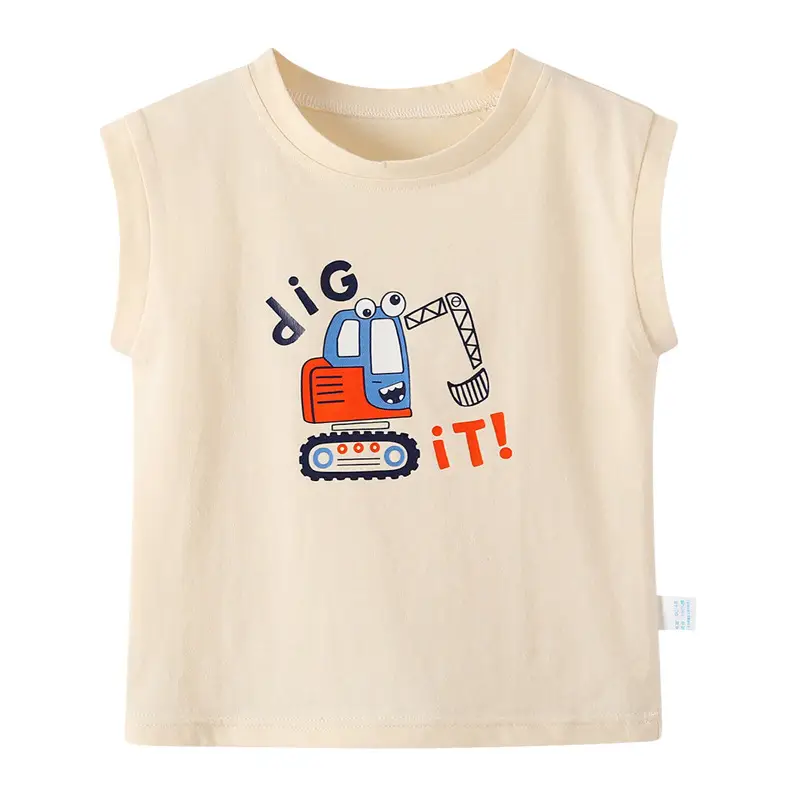 Baby Sleeveless T-Shirt Pink Pure Cotton New Style - Image 18