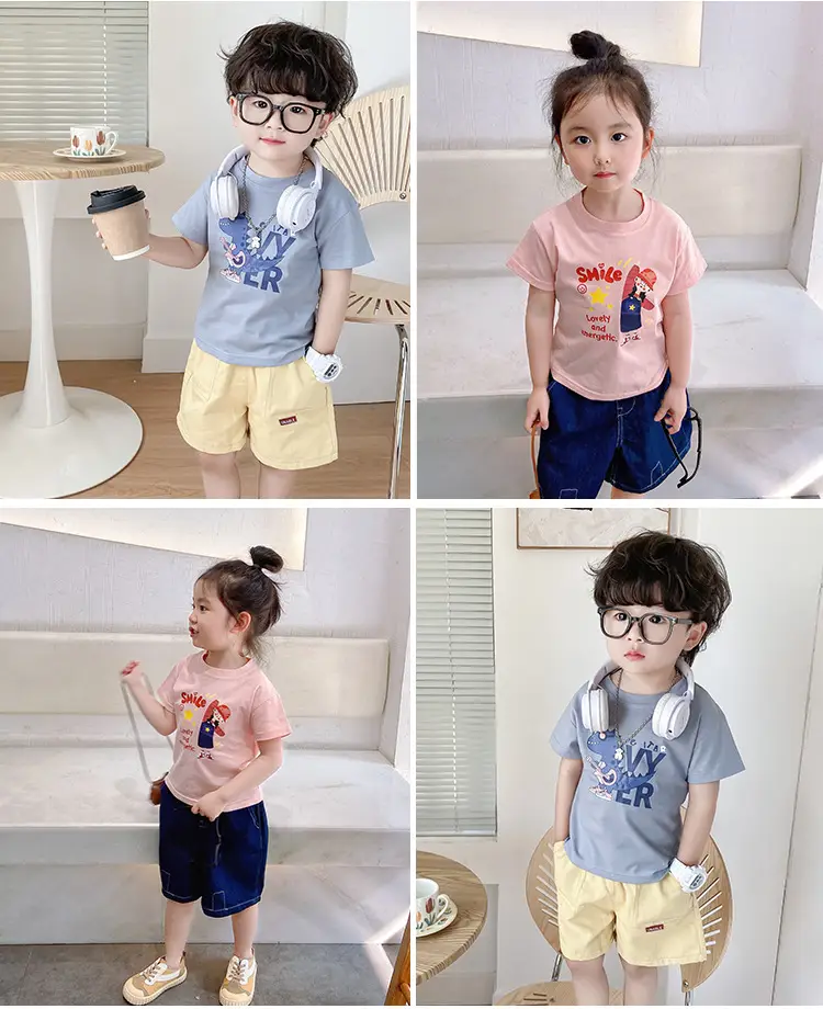 Baby T-shirt Grey Pure Cotton Short Sleeve Boys — feature 28