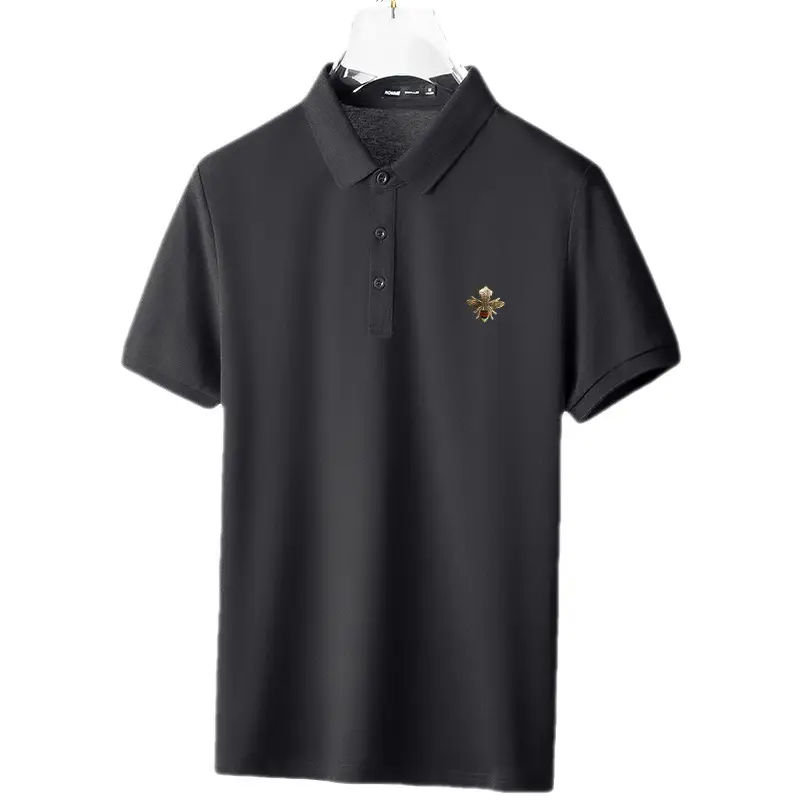 Men's White Polo Shirt with Little Bee Embroidery