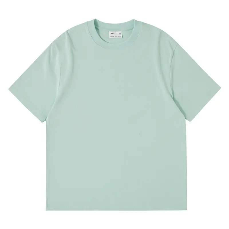 White Cotton Drop Shoulder T-Shirt Blank Solid Round Neck - Image 10