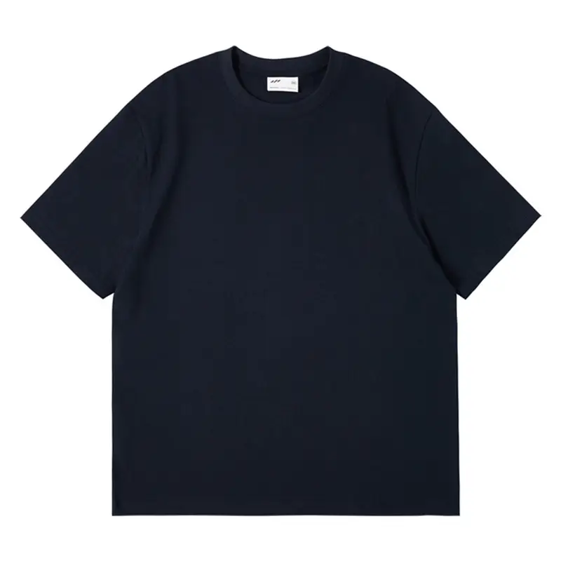 White Cotton Drop Shoulder T-Shirt Blank Solid Round Neck - Image 12