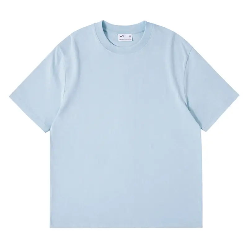 White Cotton Drop Shoulder T-Shirt Blank Solid Round Neck - Image 2