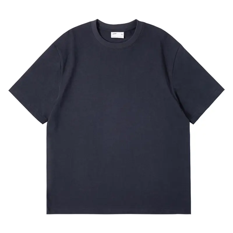 White Cotton Drop Shoulder T-Shirt Blank Solid Round Neck - Image 4