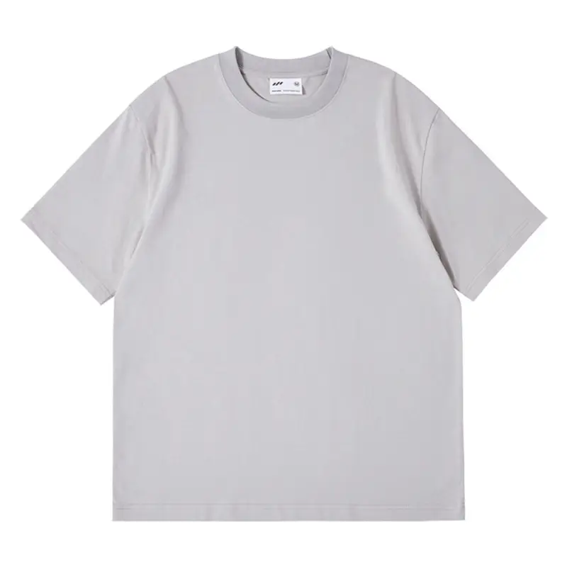 White Cotton Drop Shoulder T-Shirt Blank Solid Round Neck - Image 5