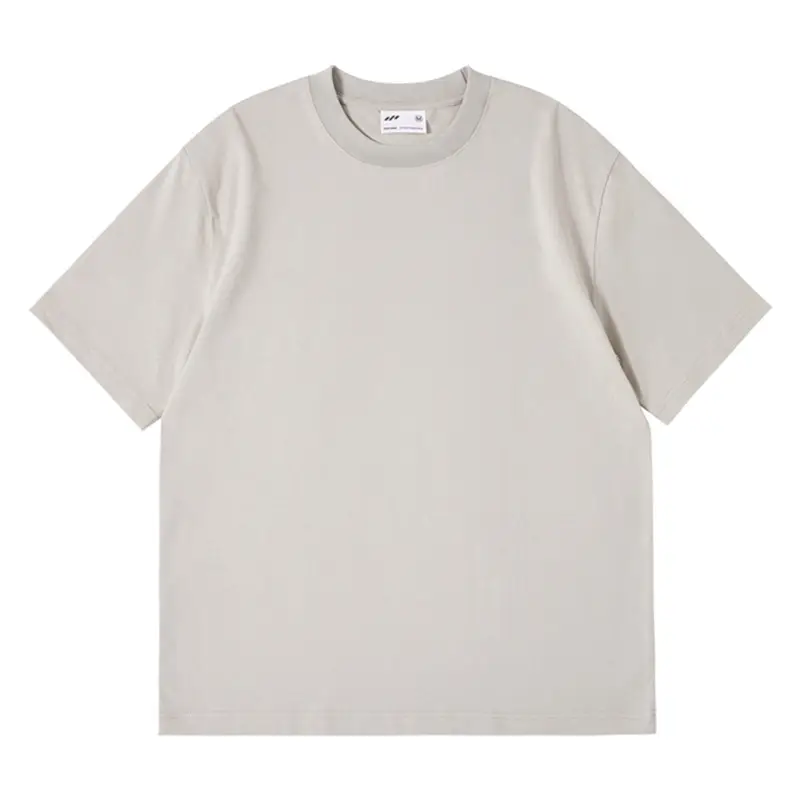 White Cotton Drop Shoulder T-Shirt Blank Solid Round Neck - Image 6