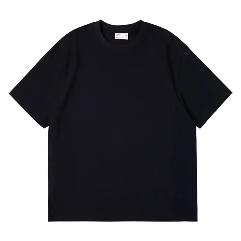 White Cotton Drop Shoulder T-Shirt Blank Solid Round Neck - Image 7