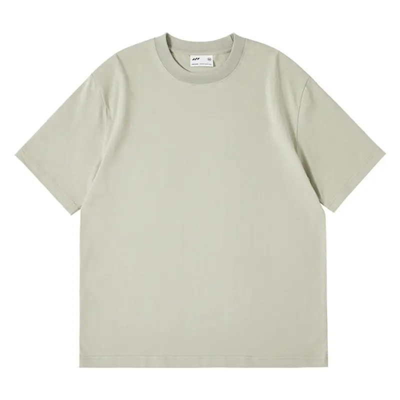 White Cotton Drop Shoulder T-Shirt Blank Solid Round Neck - Image 9