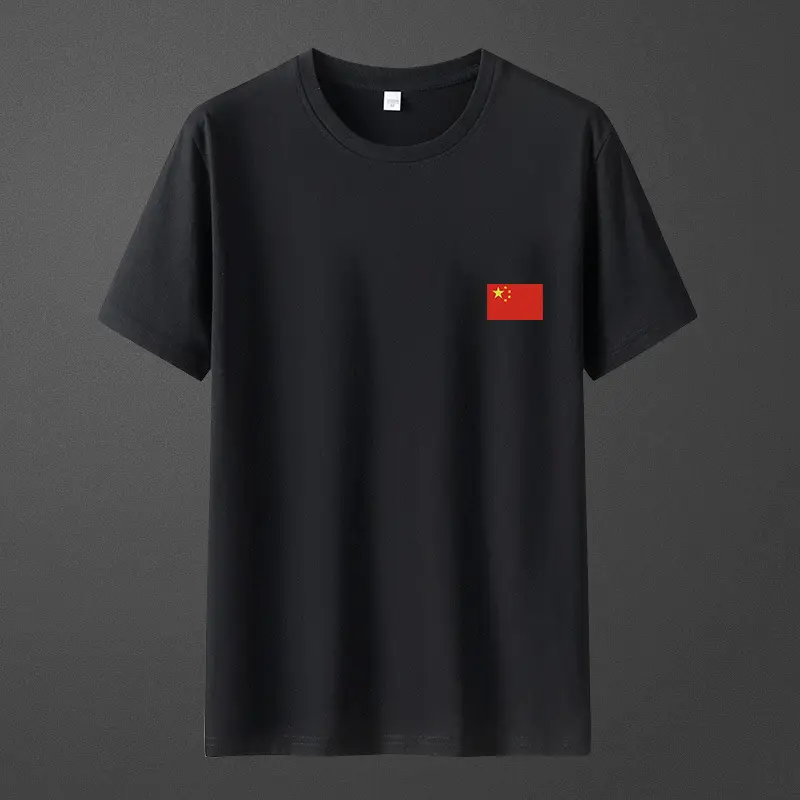 Men China Flag Yellow T-Shirt Grey Round Neck - Image 8