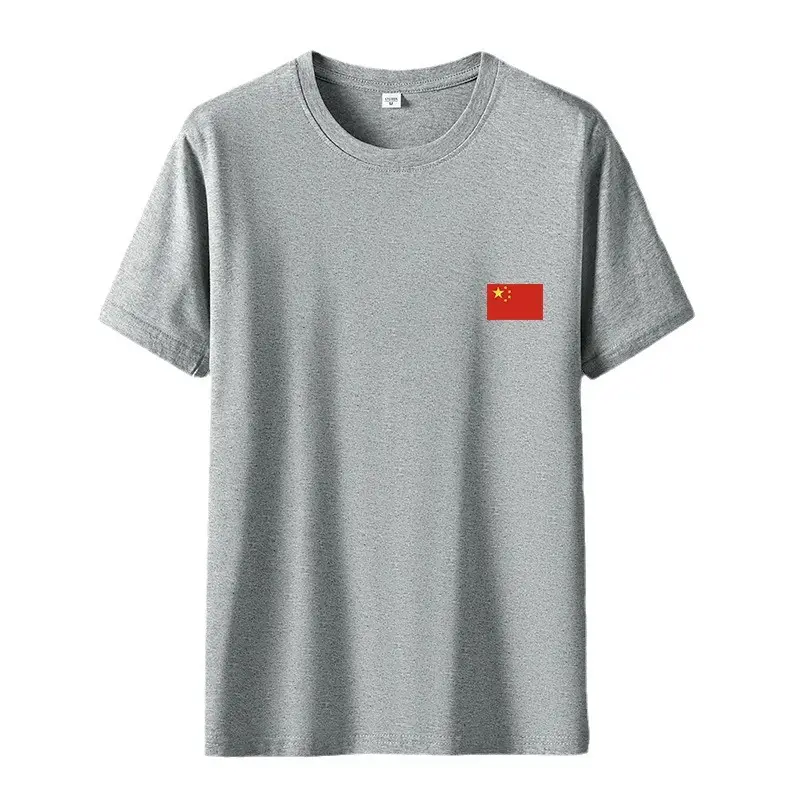Men China Flag Yellow T-Shirt Grey Round Neck - Image 11