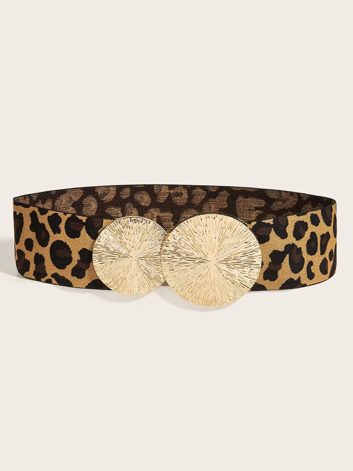 Leopard Print Elastic Waistband Belt for Women