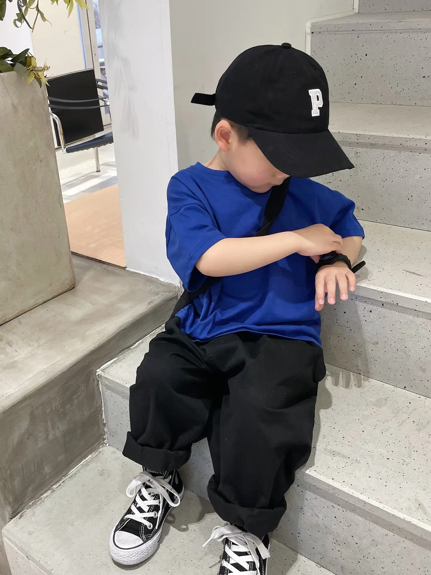 Boys T-Shirt Black Short Sleeve Pure Cotton Summer — feature 8