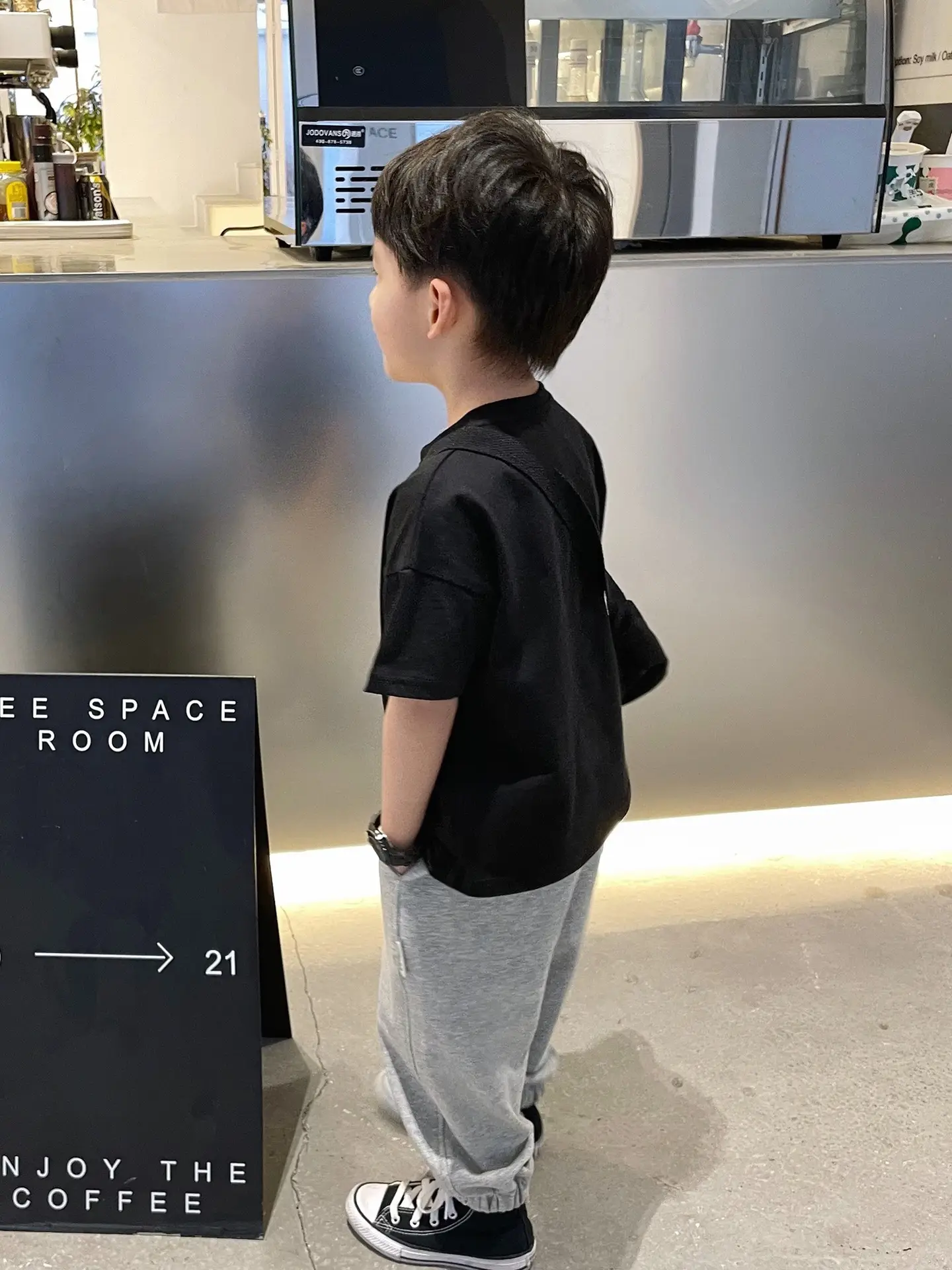 Boys T-Shirt Black Short Sleeve Pure Cotton Summer — feature 9