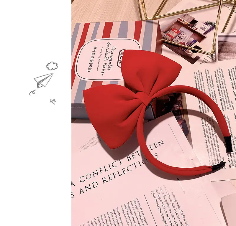 Pink 3D Bow Hairband for Women — feature 2