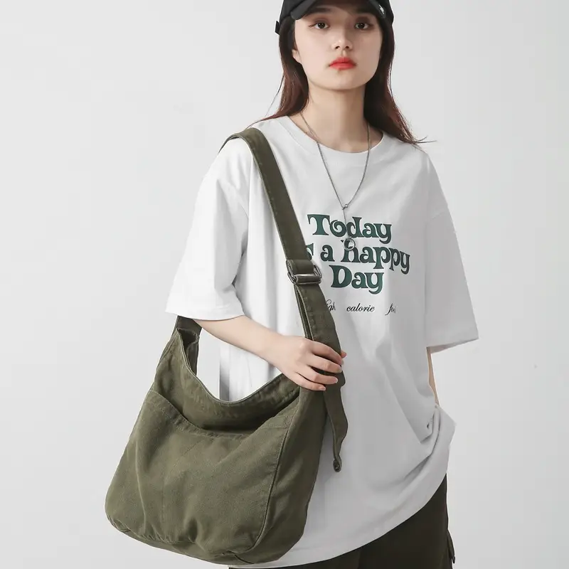 Large Canvas Bag for Men Women Retro Style Shoulder Crossbody - Image 7