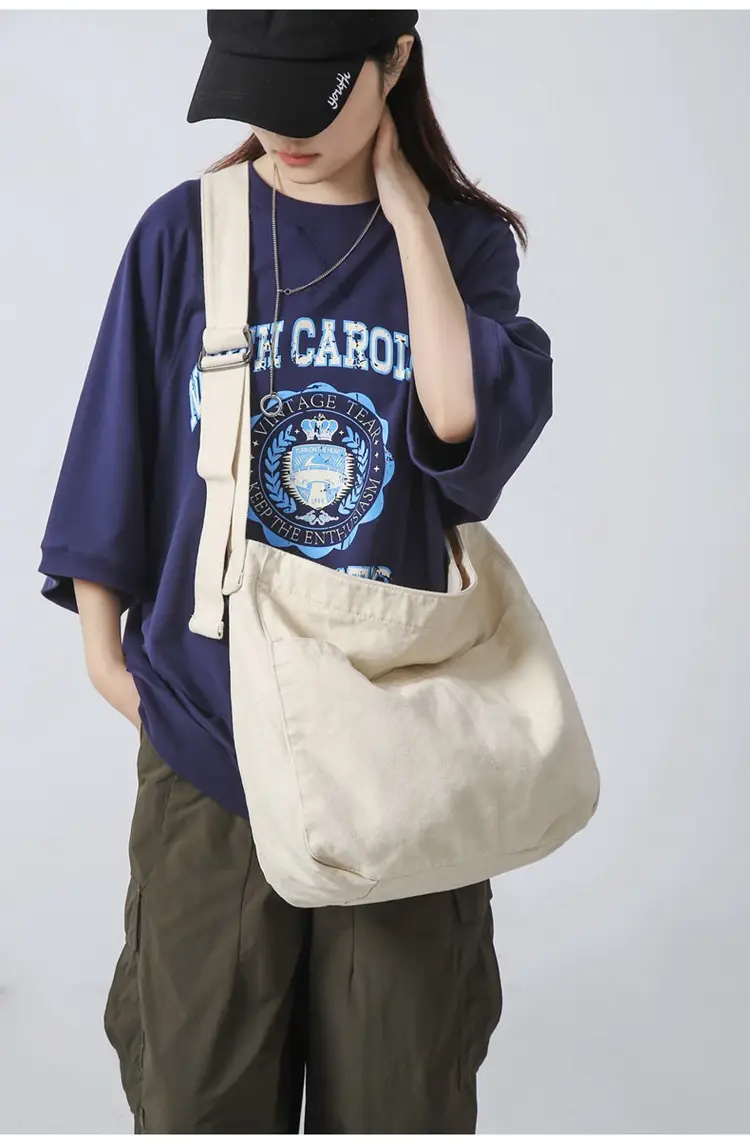 Large Canvas Bag for Men Women Retro Style Shoulder Crossbody — feature 11