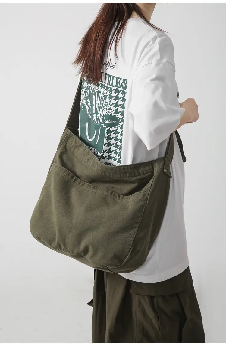 Large Canvas Bag for Men Women Retro Style Shoulder Crossbody — feature 13