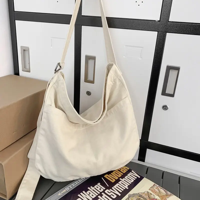 Large Canvas Bag for Men Women Retro Style Shoulder Crossbody - Image 4