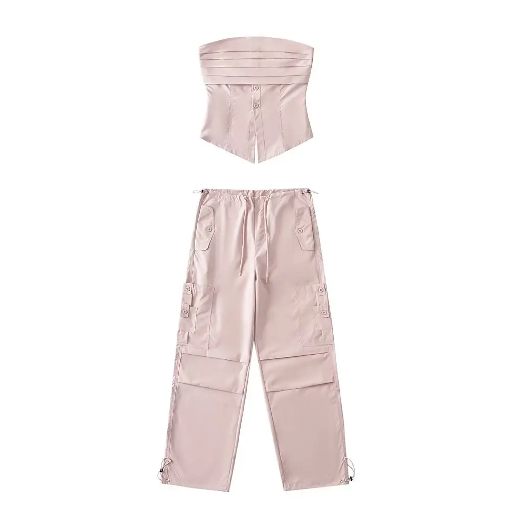 Women's Strapless Solid Color Waist Outer Short Top - Image 9