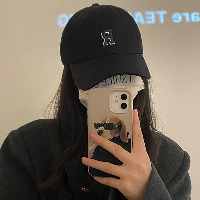 Women Letter Embroidered Baseball Cap Maroon Large - Image 10