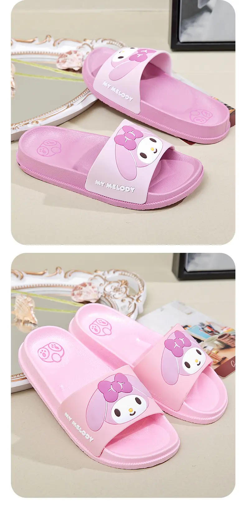 Sanrio Children's Slippers Summer Indoor Home Non-slip New Girls Sandals Student Dormitory Outer Wear Beach Shoes — feature 13